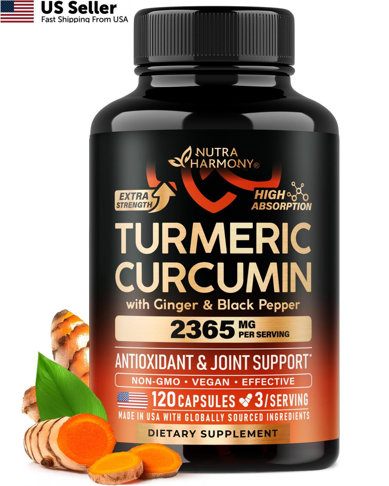 Turmeric Curcumin Supplement 2365 mg - with 120 Count (Pack of 1) gallery