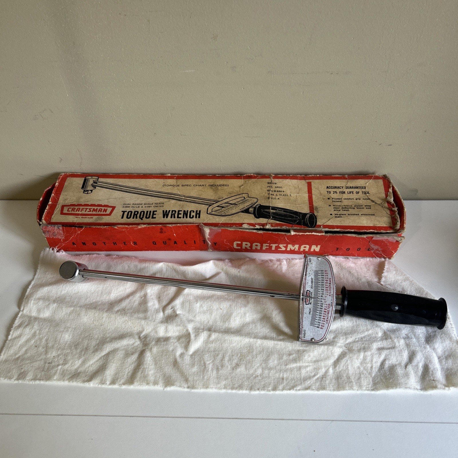 VINTAGE Craftsman 9-44481 Torque Wrench 1/2" Drive 0-100 Ft-Lb with Box Untested gallery