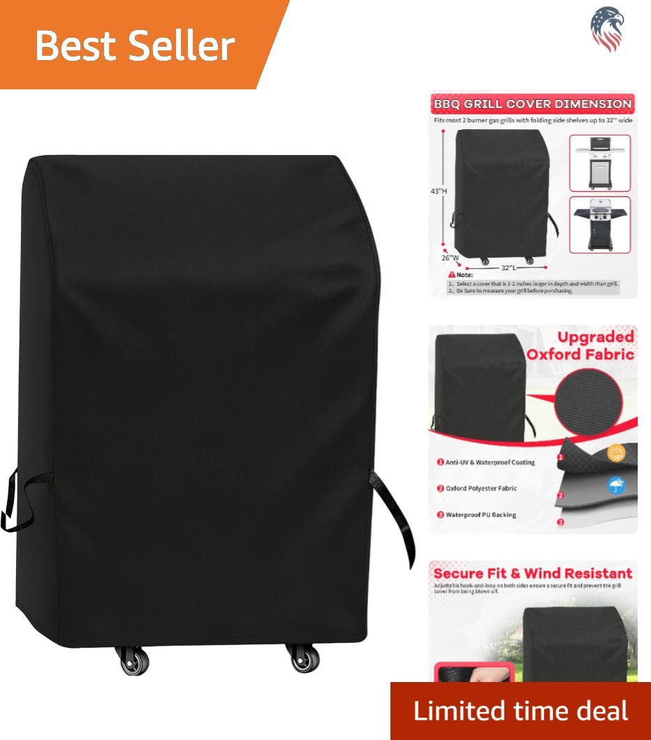 Compatible with 2 Burner Gas Grills Cover Waterproof Canvas Charcoal 32in gallery