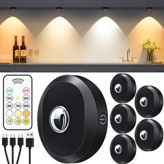 Puck Lights with Remote Control, Rechargeable Under Cabinet Lights, 1200mAh B…