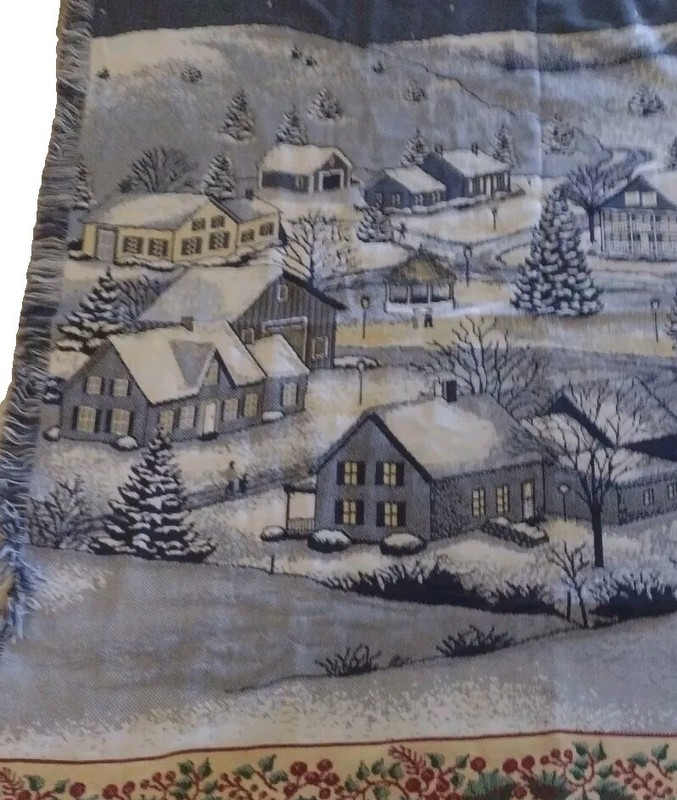Mohawk Home Tapestry Throw Blanket Snow Christmas Afghan Tapestry Made In USA gallery