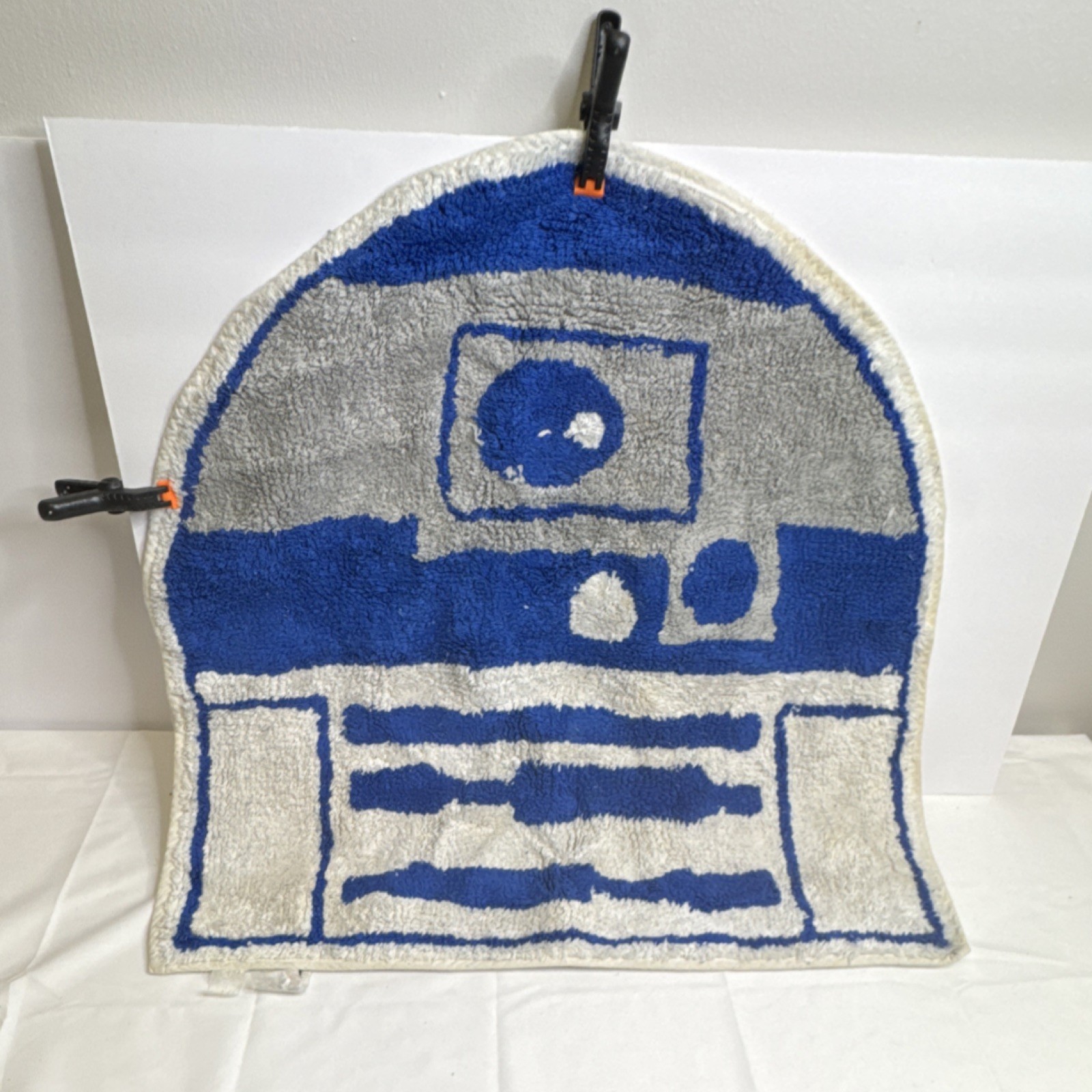 Star Wars R2-D2 Tufted 100% Cotton Machine Washable Rug Blue/Gray 16x16 USED gallery