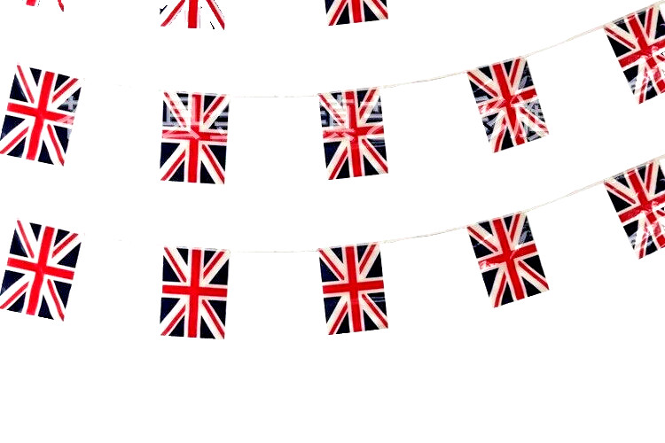 PE 20 Flags Double Sided Plastic Union Jack Bunting Flag Garland 10m (32.8ft) gallery