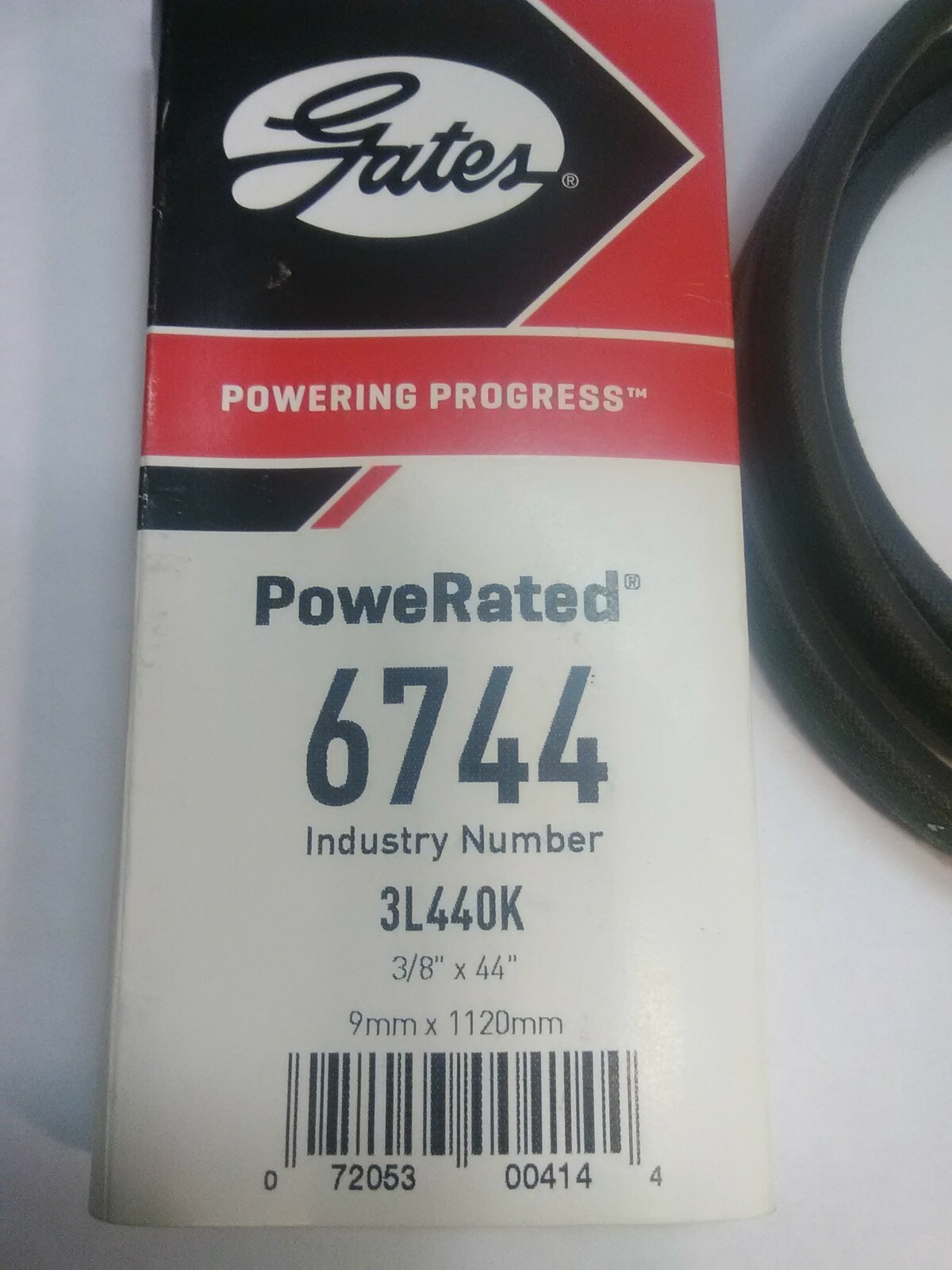 (5 PACK) GATES BELT 6744 POWERATED 3L440K 3/8 X 44" REPLACEMENT FLAT- V gallery