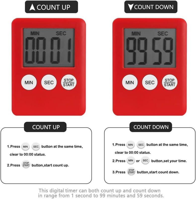 LCD Digital Kitchen Cooking Timer Count-Down Up Clock Loud Alarm Magnetic Lot gallery