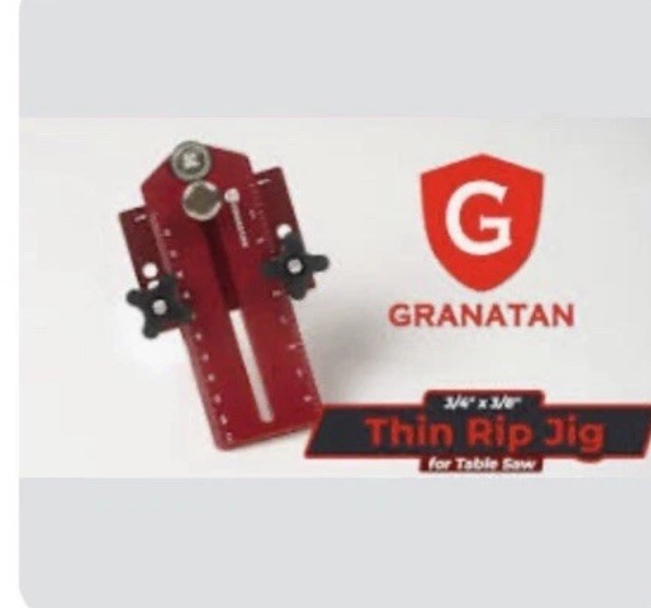 Granatan Thin Rip Table Saw Jig Guide Narrow Strip Cuts Fits 3/4" x 3/8" T-Slot