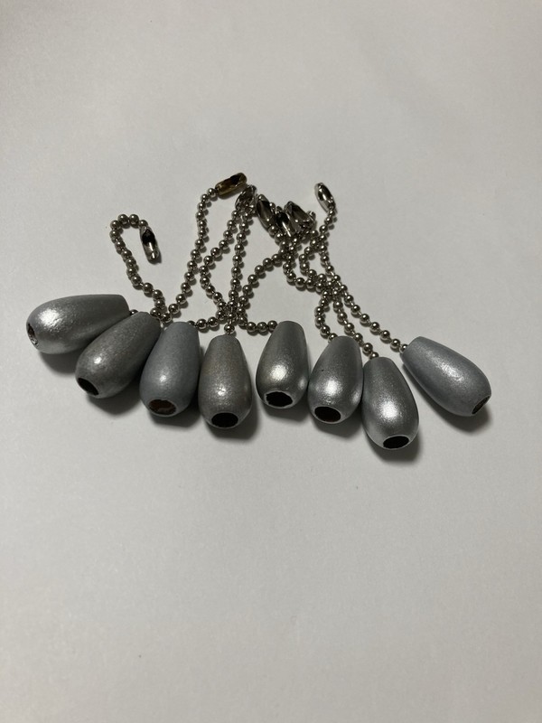9 pc Ceiling Fan Light Pull Chain Gray wooden 4” long gallery
