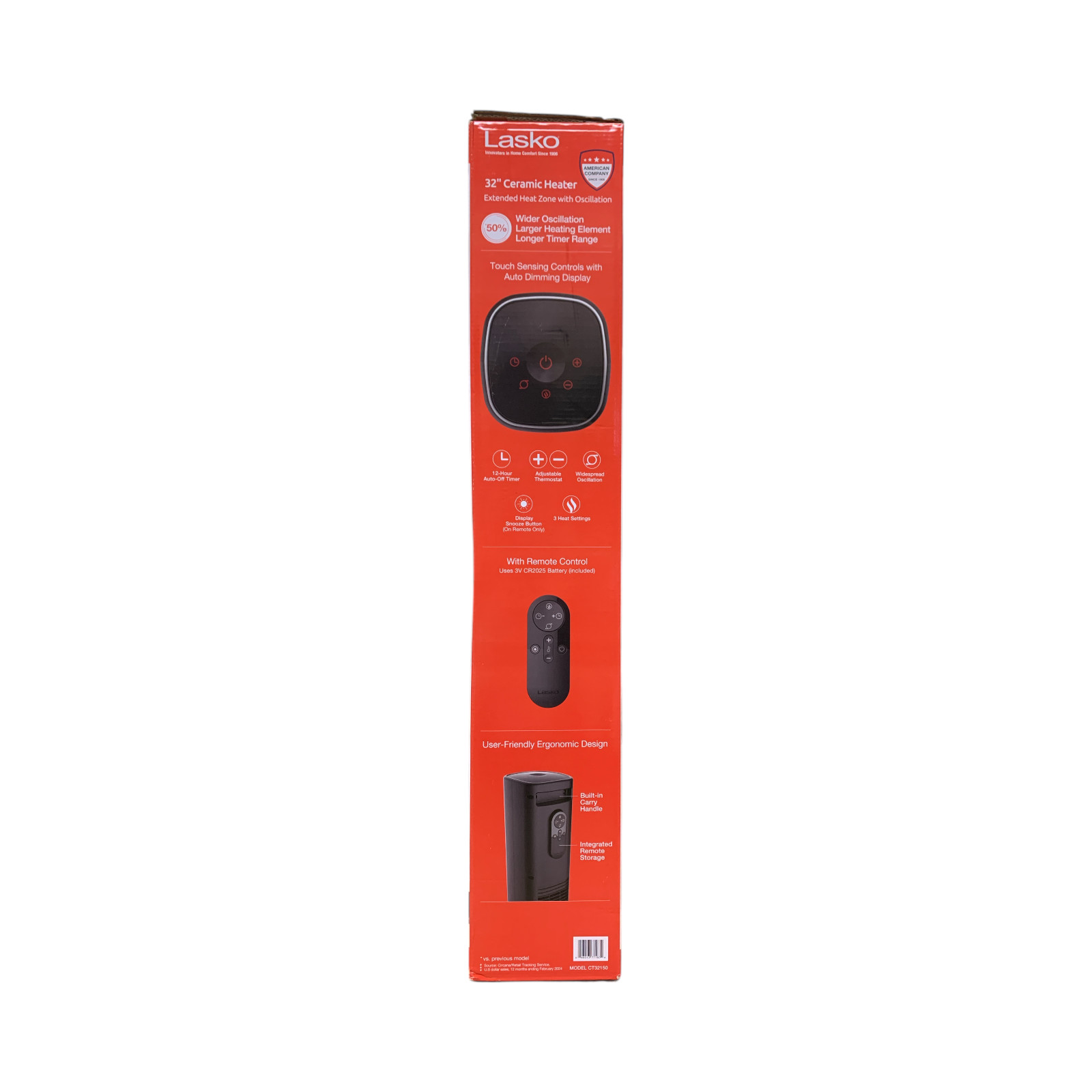 Lasko 32" Ceramic Heater with Remote, Extended Heat Zone with Wider Oscillation gallery