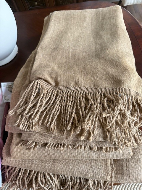 Ballard Designs Fringed Burlap Drapes Neutral Set 2 Jute 54x 108 Pair Rare🦩 gallery