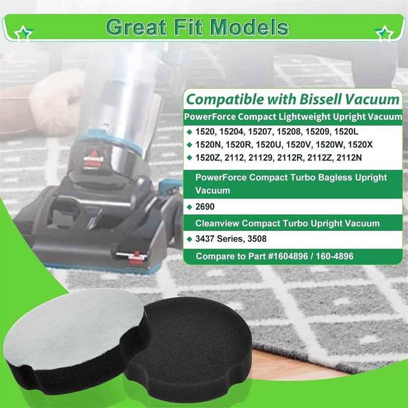 For Bissell Power Force Compact Lightweight Upright Vacuum Filter 1604896 gallery