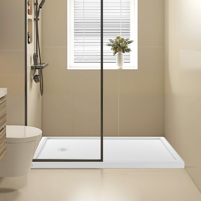 Shower Pan, 60 L x 36 W Single Threshold Shower Base, Rectangle Acrylic & PVC gallery
