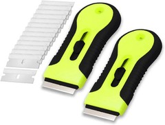 Razor Blade Scraper Tool, 2 Pack, 30 Extra Stainless Steel Blades, Anti-Slip Erg