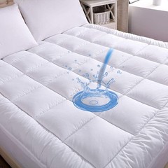 WhatsBedding Cotton Waterproof Mattress Pad Queen Size Top Down Alternative