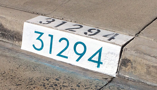 Modern Curb House Number Stencil; 4", Mid Century, Palm Springs, Neutra, Atomic gallery