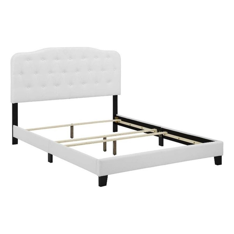 Modway Amelia King Upholstered Polyester Fabric Bed in White Finish gallery