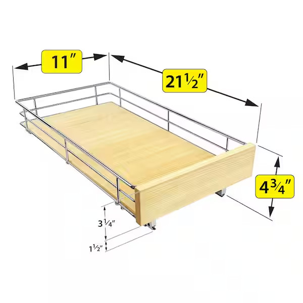 LYNK PROFESSIONAL Slide Out Wood Cabinet Organizer - 11 in. x 21 in. gallery