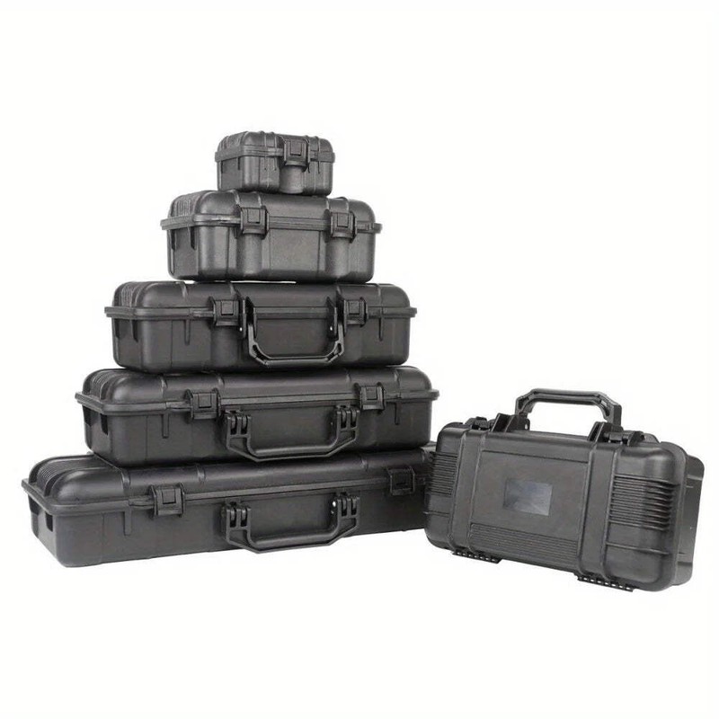 6 Sizes Black Hard Shell PP Toolbox Shockproof Portable Tool Storage Case gallery