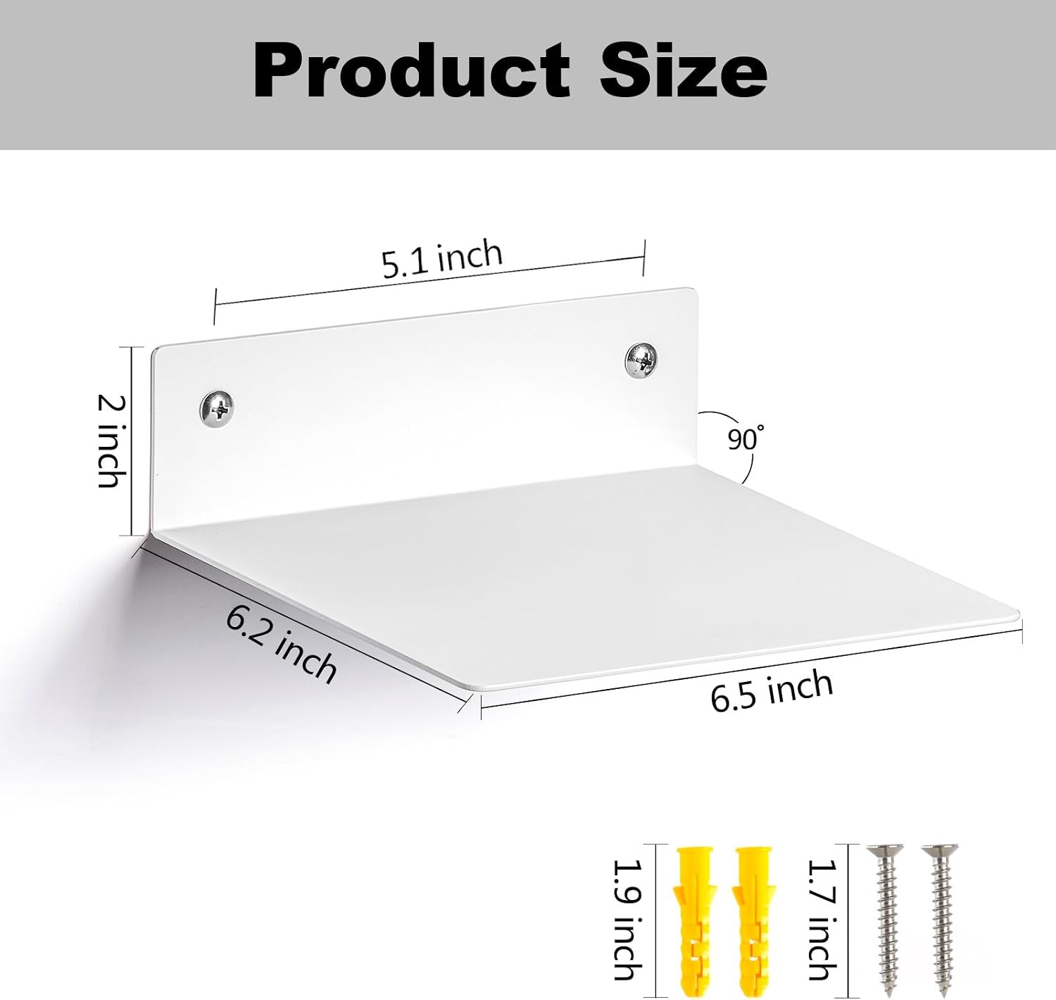 Small Floating Shelf Set of 2 Pack White, Metal Floating Book Shelves for Wall gallery