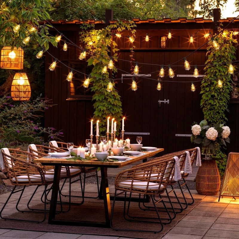 ST38 LED Outdoor Solar Powered String Lights for Patio Yard Porch Party Decor gallery