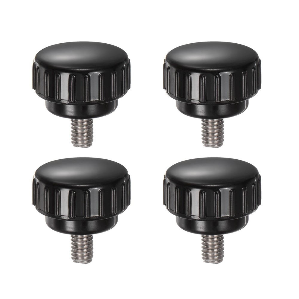 4pcs Knurled Clamping Knobs M6 x 10mm 304 Stainless Steel Thread 25mm Head