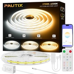 Cob Led Strip Light White Cct Tunable 32.8ft/10mullisted 6400leds Dimmable 2700k