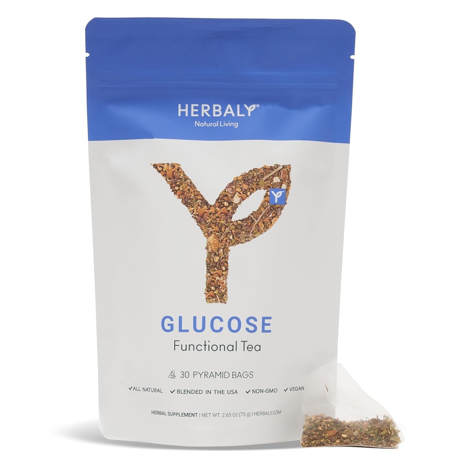 Glucose Functional Tea - 30 ct Pyramids - Gymnema, Ceylon Cinnamon, Bitter gallery