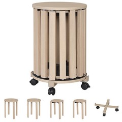Stackable Stools Set of 4 w/Rolling Base Locking Casters for Kitchen Apartments