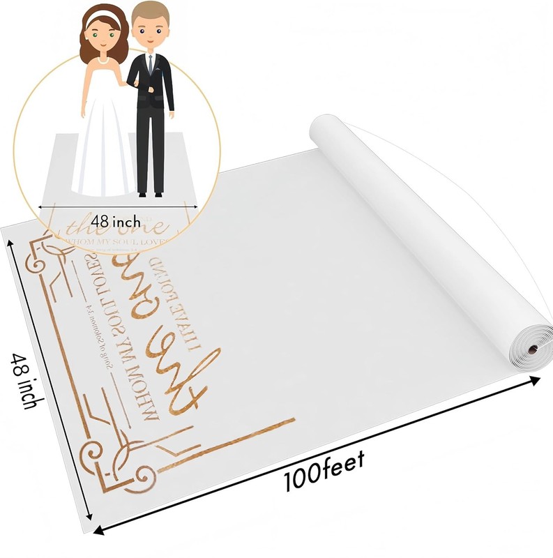Thickened Aisle Runner for Wedding CeremonyFeet White Aisle Runner Walkway fo... gallery