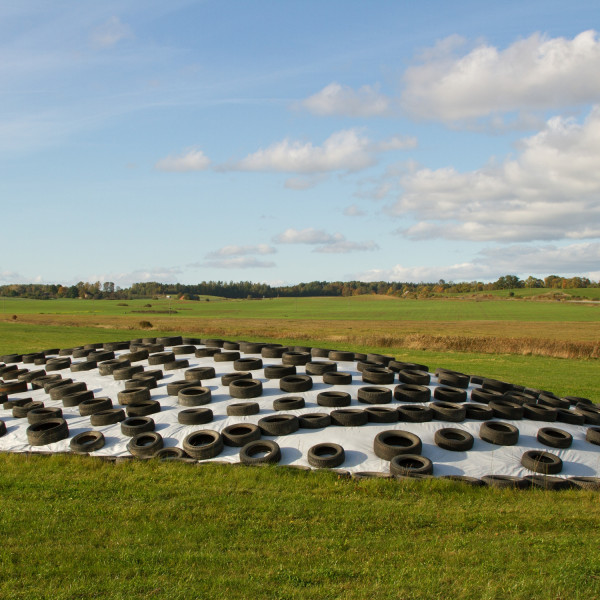 Farm Plastic Supply - 6 mil String Reinforced Black/White Silage Cover gallery