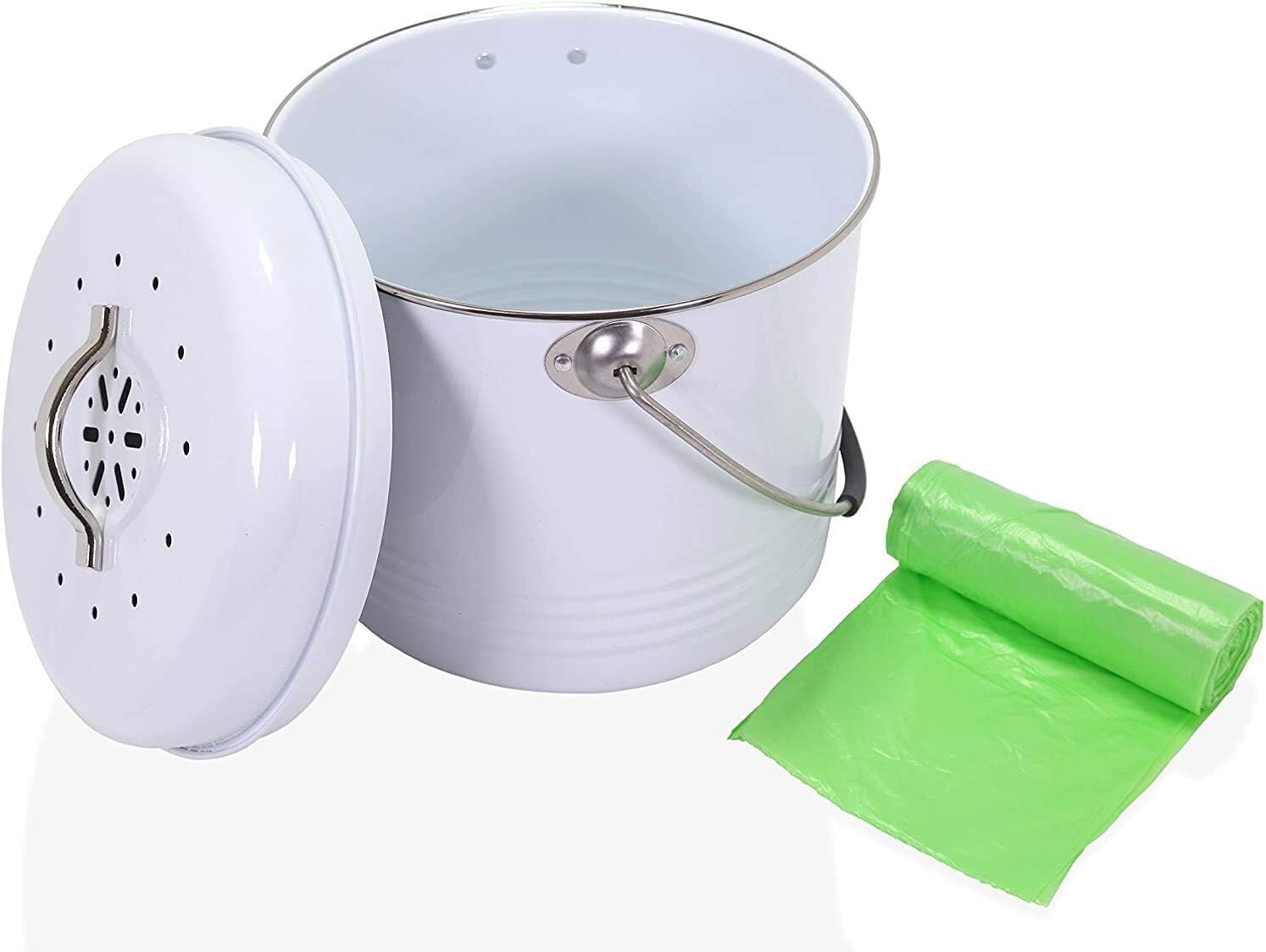 ANBAR 1 Gallon Kitchen Compost Bin Bucket Complete with Silicone Handle Lid gallery