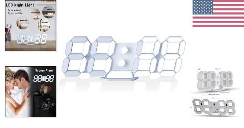 Modern 9.7" Digital Alarm Clock - Battery Powered, Remote Control & Sleek Design gallery