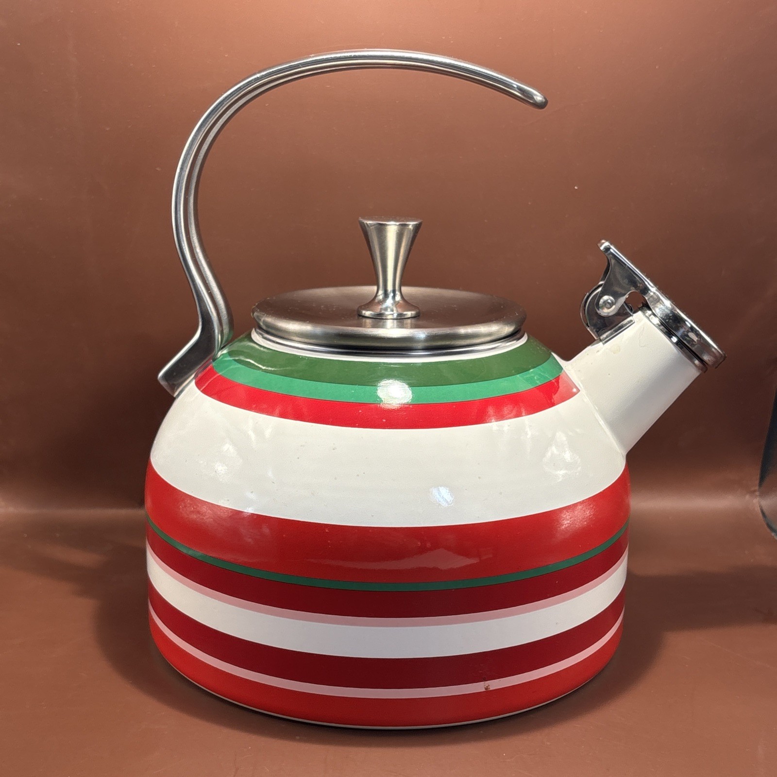 Kate Spade Lenox Merry & Bright Stainless Steel Tea Kettle Pot 2.5qt Brand New!￼ gallery
