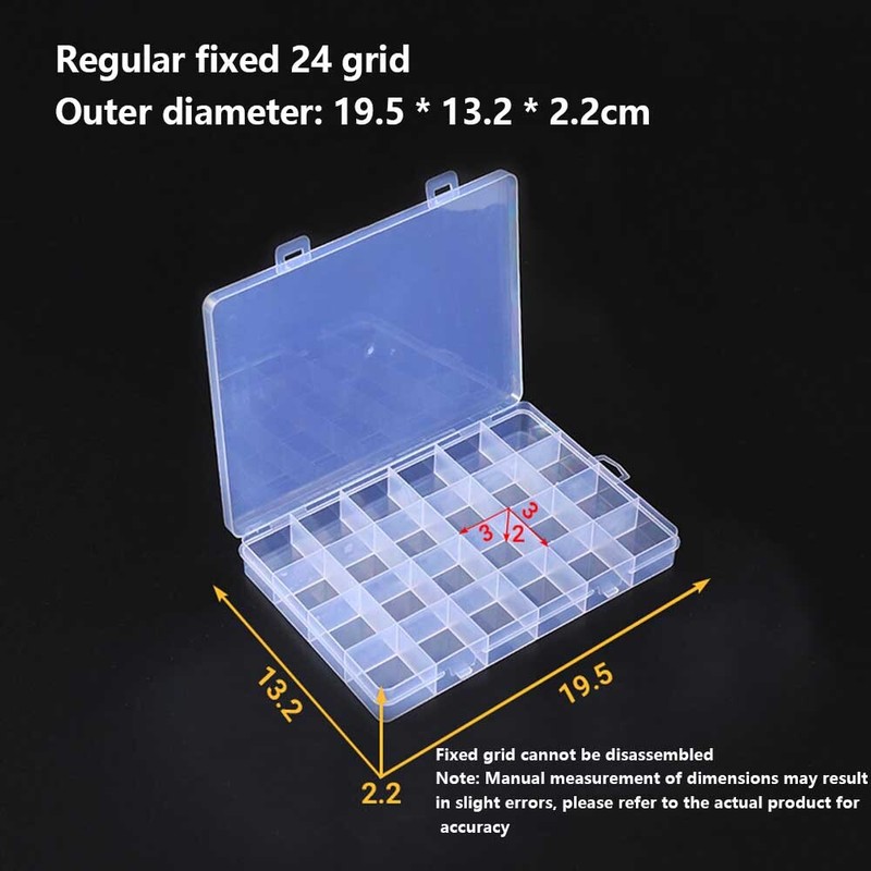 6Pcs 24 Grid Plastic Compartments For Jewelry Bead Organizer Storage Box Case gallery