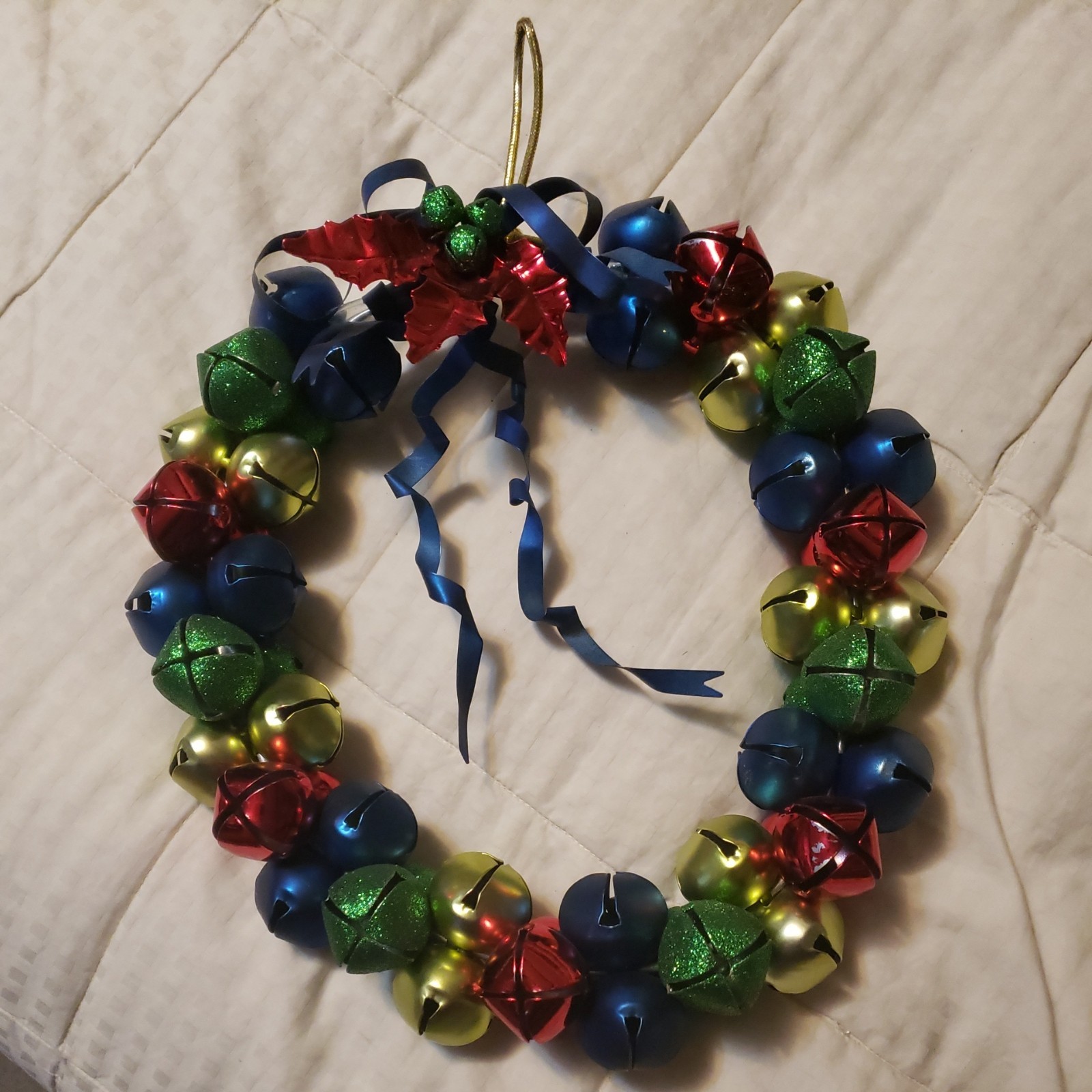 Multicolor 10" metal sleigh jingle bells Holiday Christmas Wreath Sounds great gallery