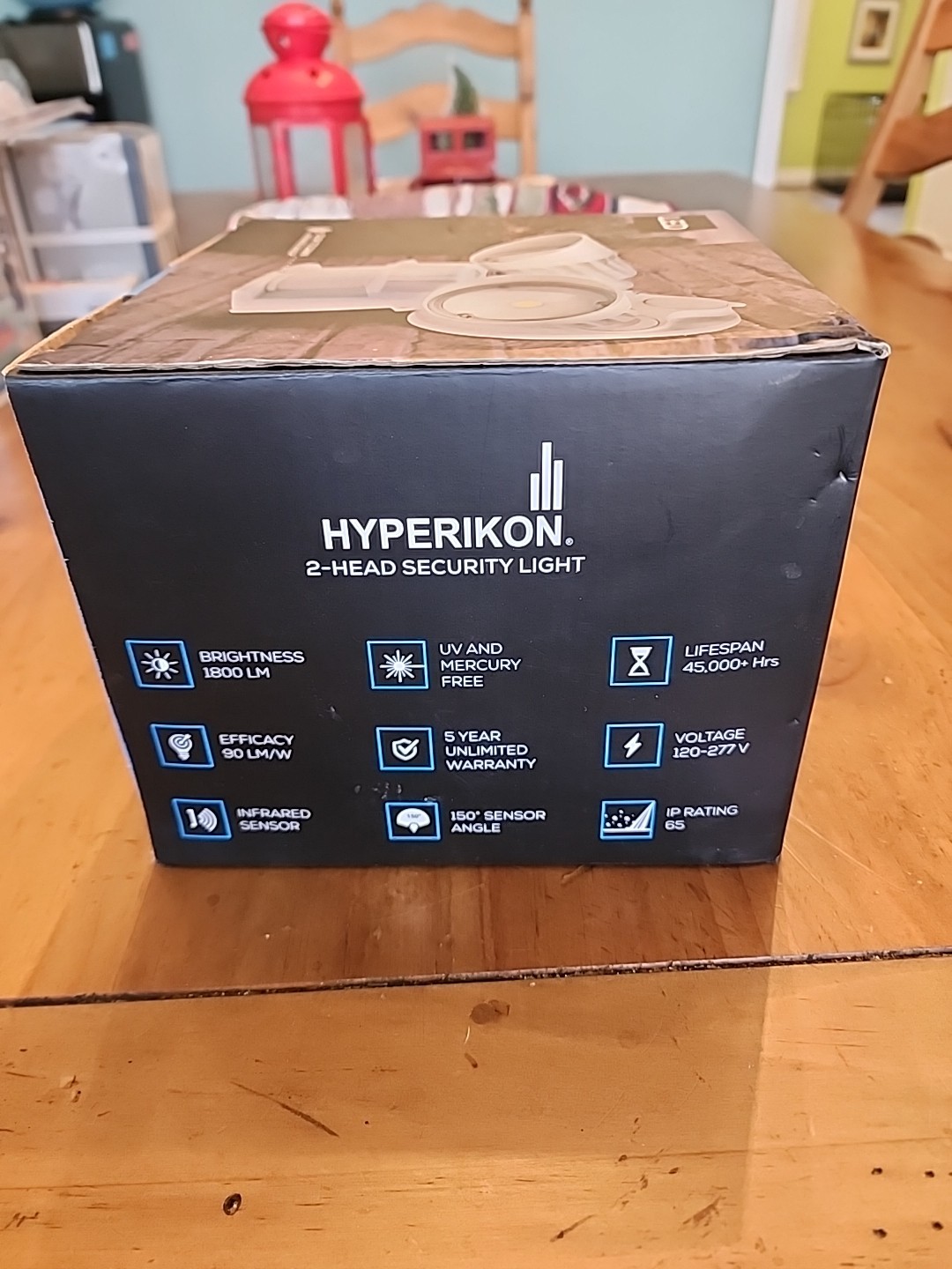 Hyperikon 2-Head LED Motion Security Light 1800 Lumens never used, open box 20w gallery