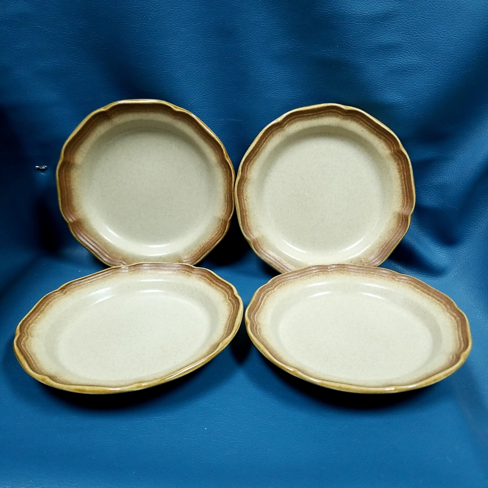 Mikasa Set 4 Whole Wheat Replacement Salad Luncheon Plates 8" JAPAN Stoneware gallery