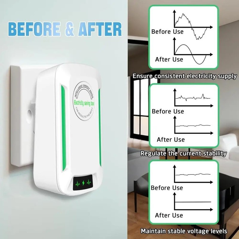 Energy Saving Device Stopwatt Electricity Saving Box Stabilize Voltage Device-US gallery