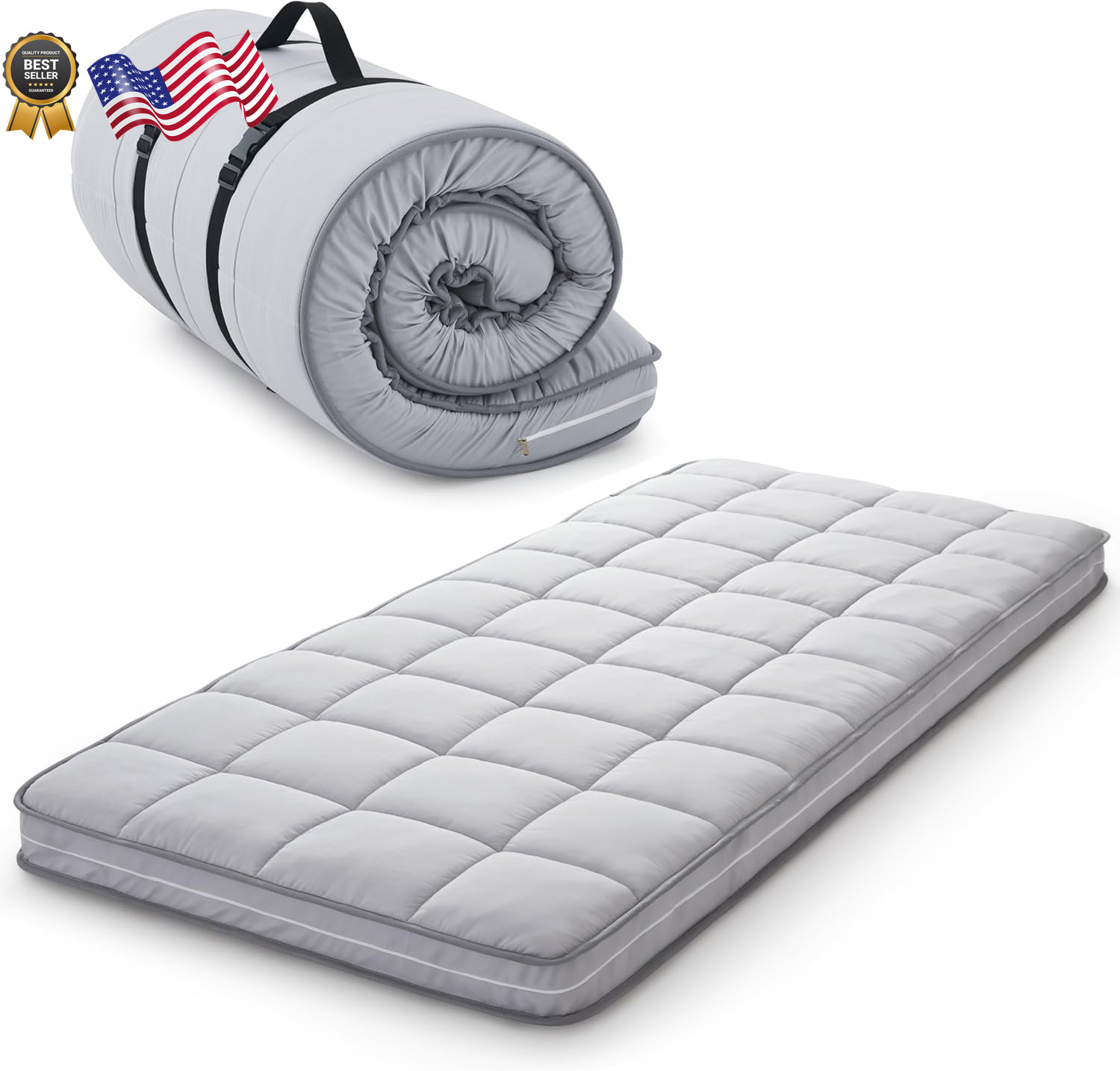 4Inch Cot Mattress Topper,Narrow Twin Gel Infused Memory Foam,Machine Washabl gallery