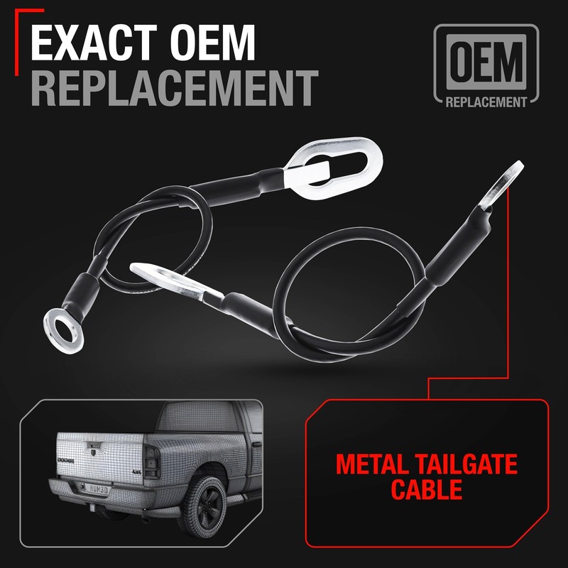 Tailgate Support Cable, Left & Right for Dodge Ram 1500, Ram 2500, Ram 3500. gallery