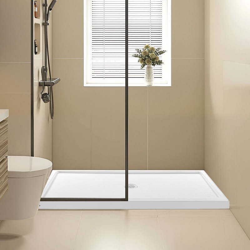 Shower Pan, 60 L x 36 W Single Threshold Shower Base, Rectangle Acrylic & PVC gallery