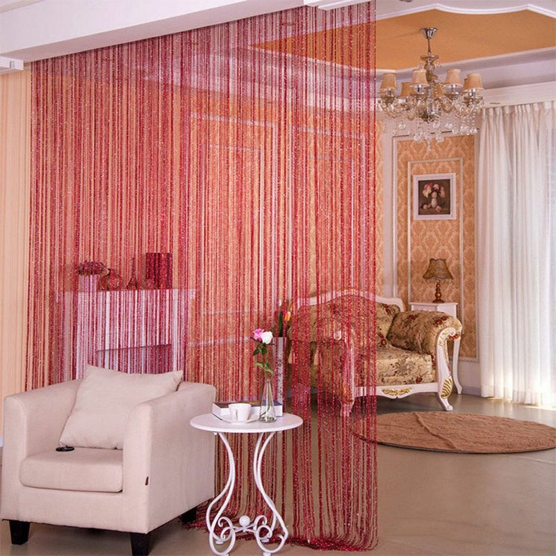 String Door Curtain Room Divider Fringe Tassel Crystal Window Panel gallery