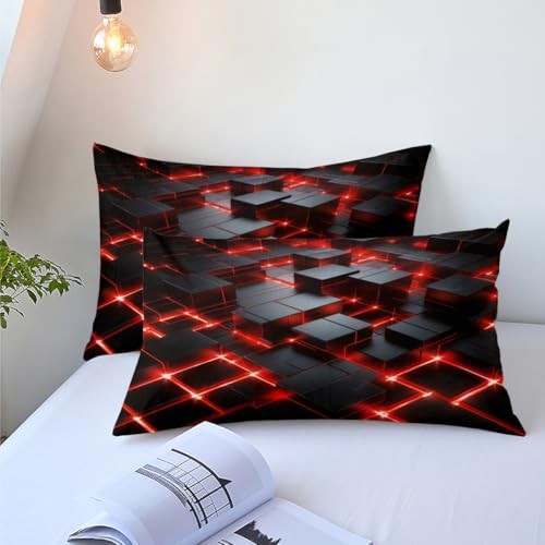 Red Black Geometric Comforter Set King Size King(104" x 90") Red-black Zzm1285 gallery
