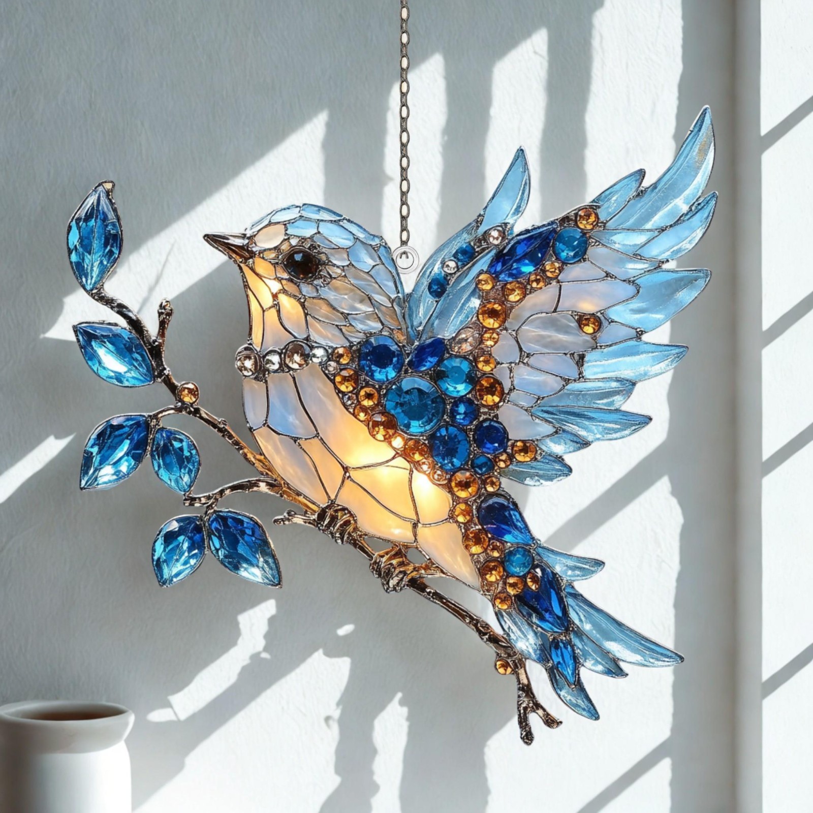 Blue Bird Acrylic Suncatcher Window Decor, Bird Lovers Gift gallery