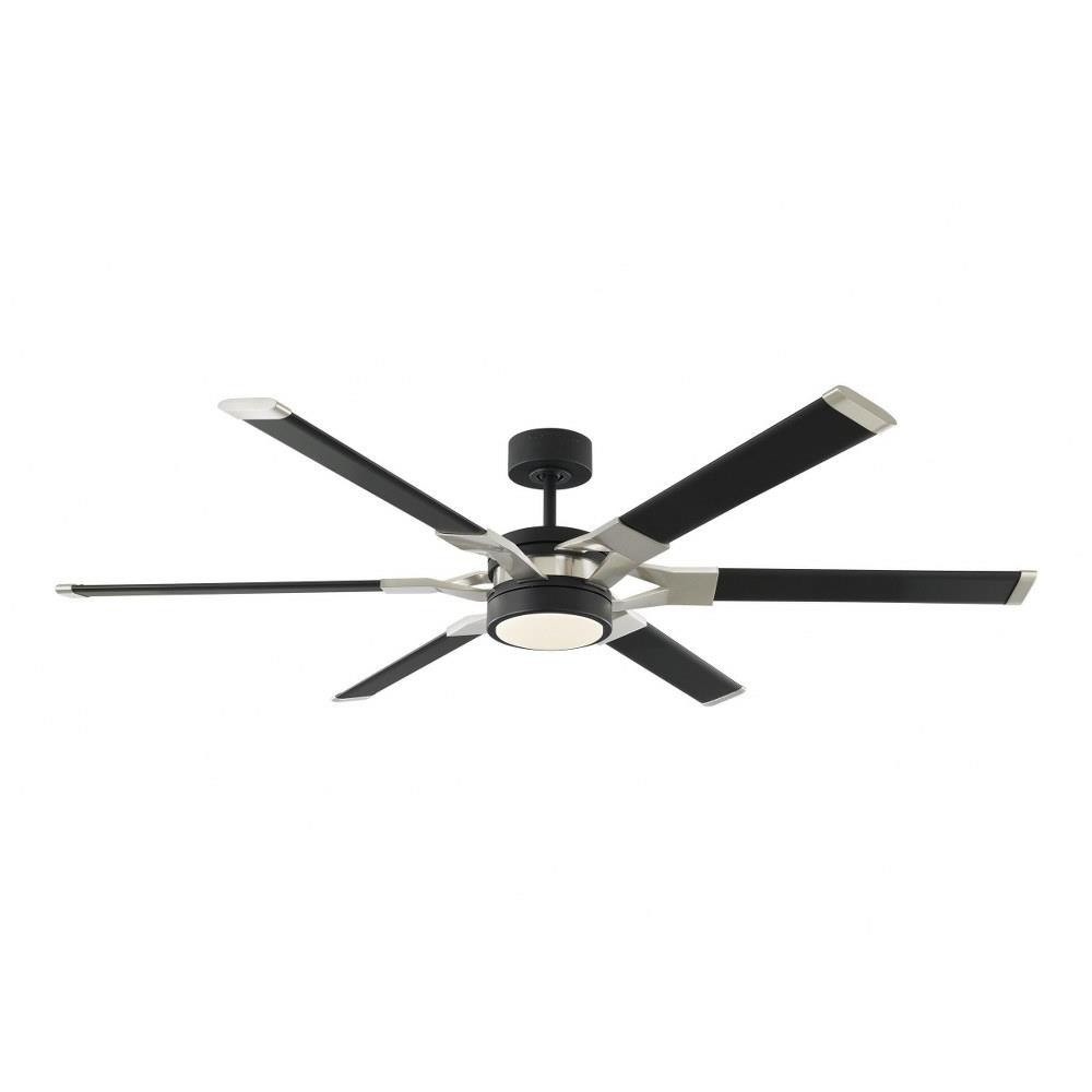 62 Inch 6 Blade Ceiling Fan with Light Kit-Midnight Black Finish - Ceiling Fans gallery