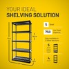 Plano 5-Shelf Plastic Storage Shelves, 73” x 36” x 18”, 750lb, Black gallery
