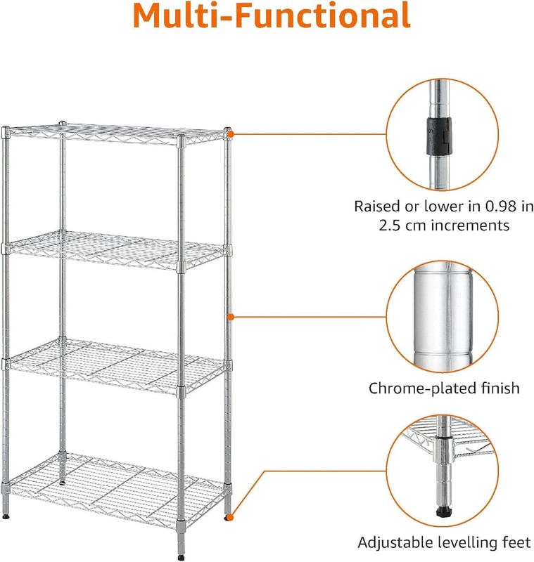 4-Shelf Adjustable Storage Shelving Unit 200 Pound Loading Capacity Per Shelf gallery