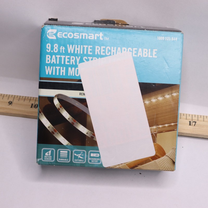 EcoSmart LED Strip Light Battery Operated Dimmable Linkable Bright White 9.8 Ft gallery