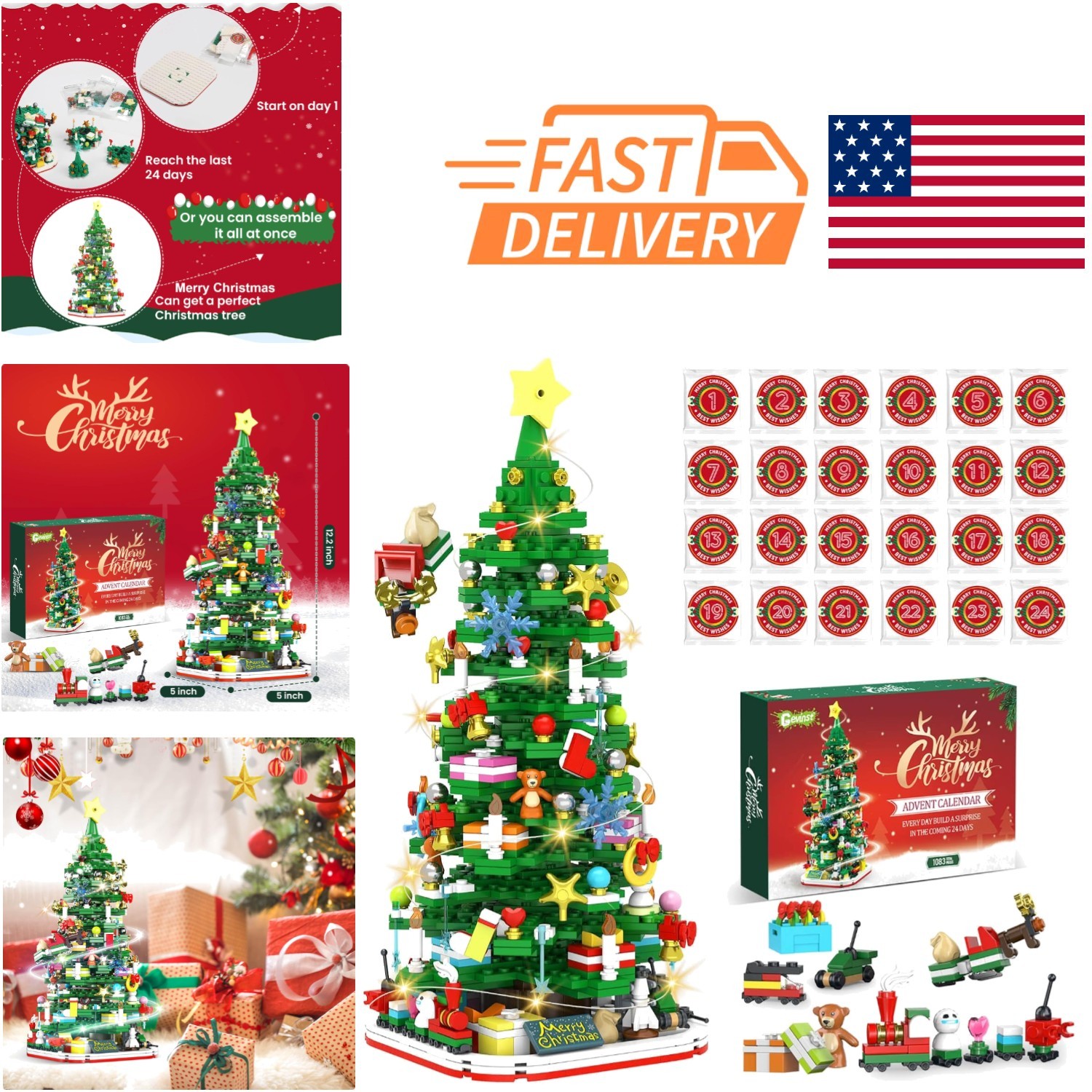Christmas Countdown Calendar 2026 24 Days Advent Tree Set for Kids and Adults gallery
