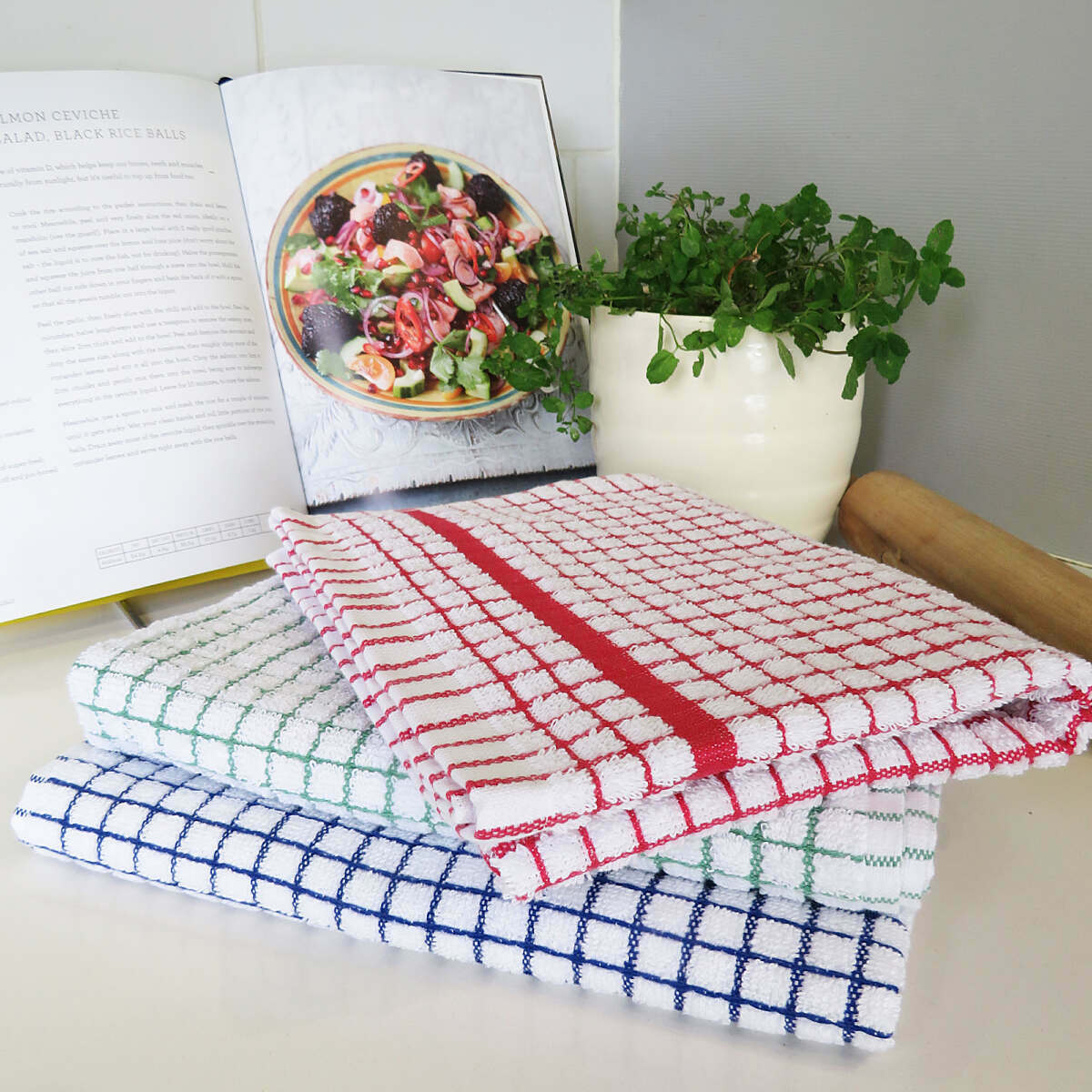 Kitchen Tea Towels Poli-Dri 100% Cotton Absorbent Dish Towels Cleaning Cloth gallery