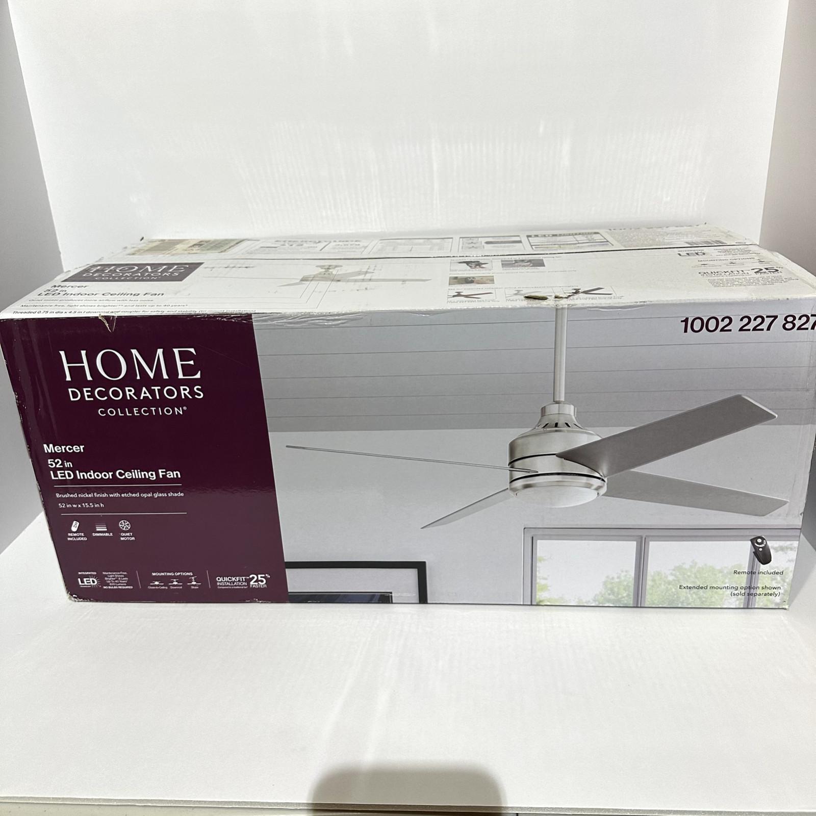 Home Decorators Collection Mercer 52in Brushed Nickel Led Indoor Ceiling Fan gallery